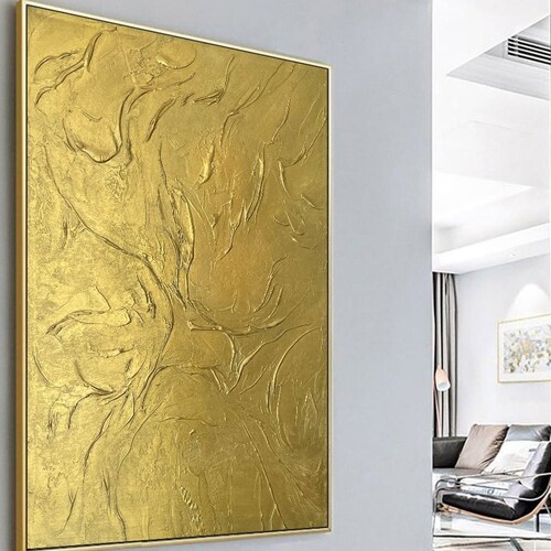 Gold 3D Textured shops Painting,Gold Leaf Painting, Large Gold Art, Gold Wall Decor,Texture Wall Art,Over the Bed Decor,Original Abstract Painting