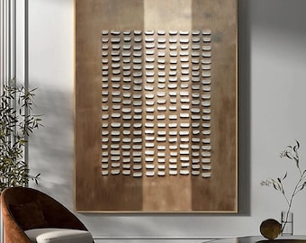 Brown Wabi Sabi Abstract Painting - Textured Handmade Canvas