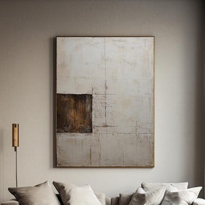 Neutral Minimalist Painting Boho Wall Art Beige Wall Art Beige Abstract Painting Brown Canvas Wall Art Brown Abstract Art Wabi Sabi Wall Art