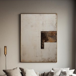 Boho Wall Art Brown Minimalist Painting Neutral Canvas Wall Art Brown Abstract Art Wabi Sabi Wall Art Beige Wall Art Beige Abstract Painting