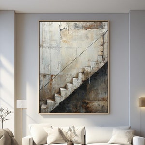Wabi Sabi Wall Art Brown Minimalist Painting Neutral Canvas Wall Art Beige Abstract Painting Gray Wall Art Gray Abstract Painting #Steps-4