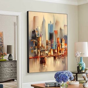 Large Original Abstract City Painting Urban Art Painting - Etsy