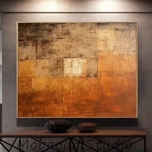 Beige Texture Painting on Canvas Brown Texture Art Wabi Sabi Wall Art Orange Minimalist Wall Art for Livingroom Neutral Wall Art Painting