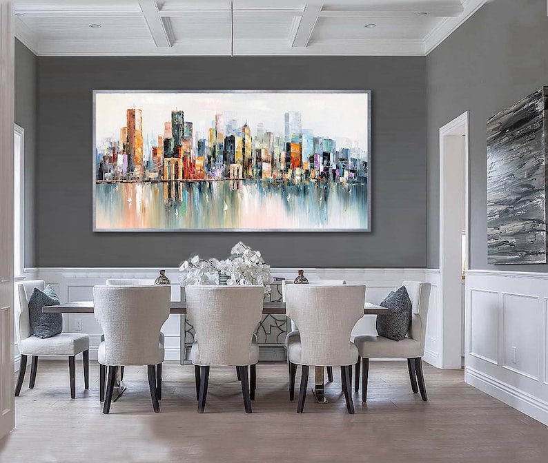 Large New York City Landscape painting Large urban art Etsy