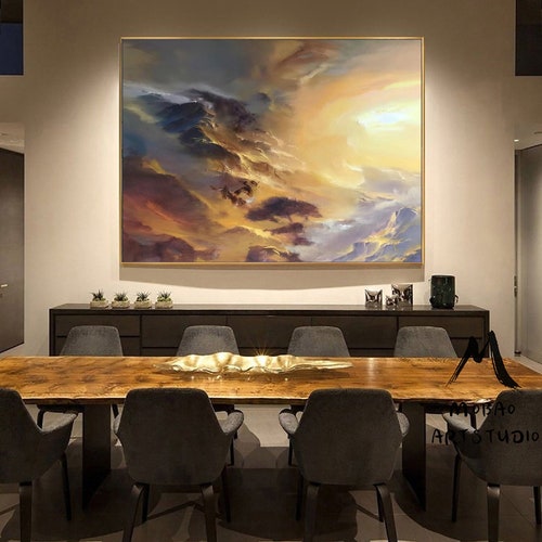 Extra Large Canvas, shops Modern wall art, Large landscape painting on Canvas, Cloud Art, Cloud Painting, Large Cloud wall art,Minimalist painting