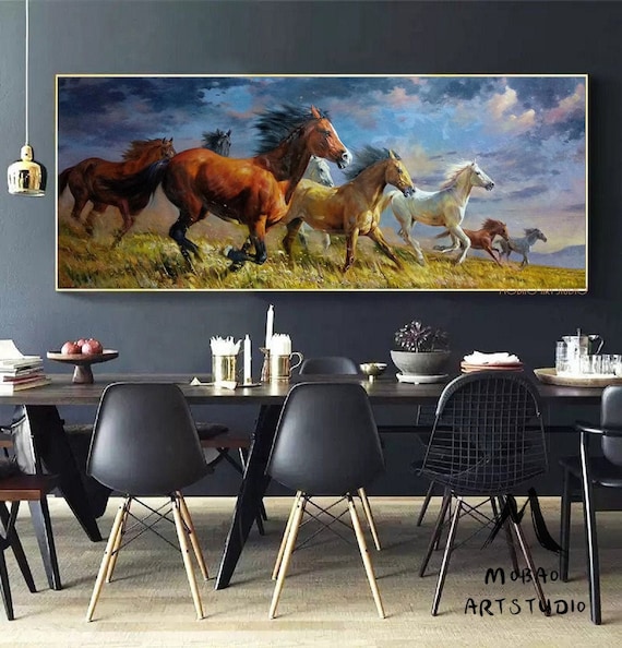 Horse Decor Horse Wall Art Horse Oil Painting Large Oil Etsy
