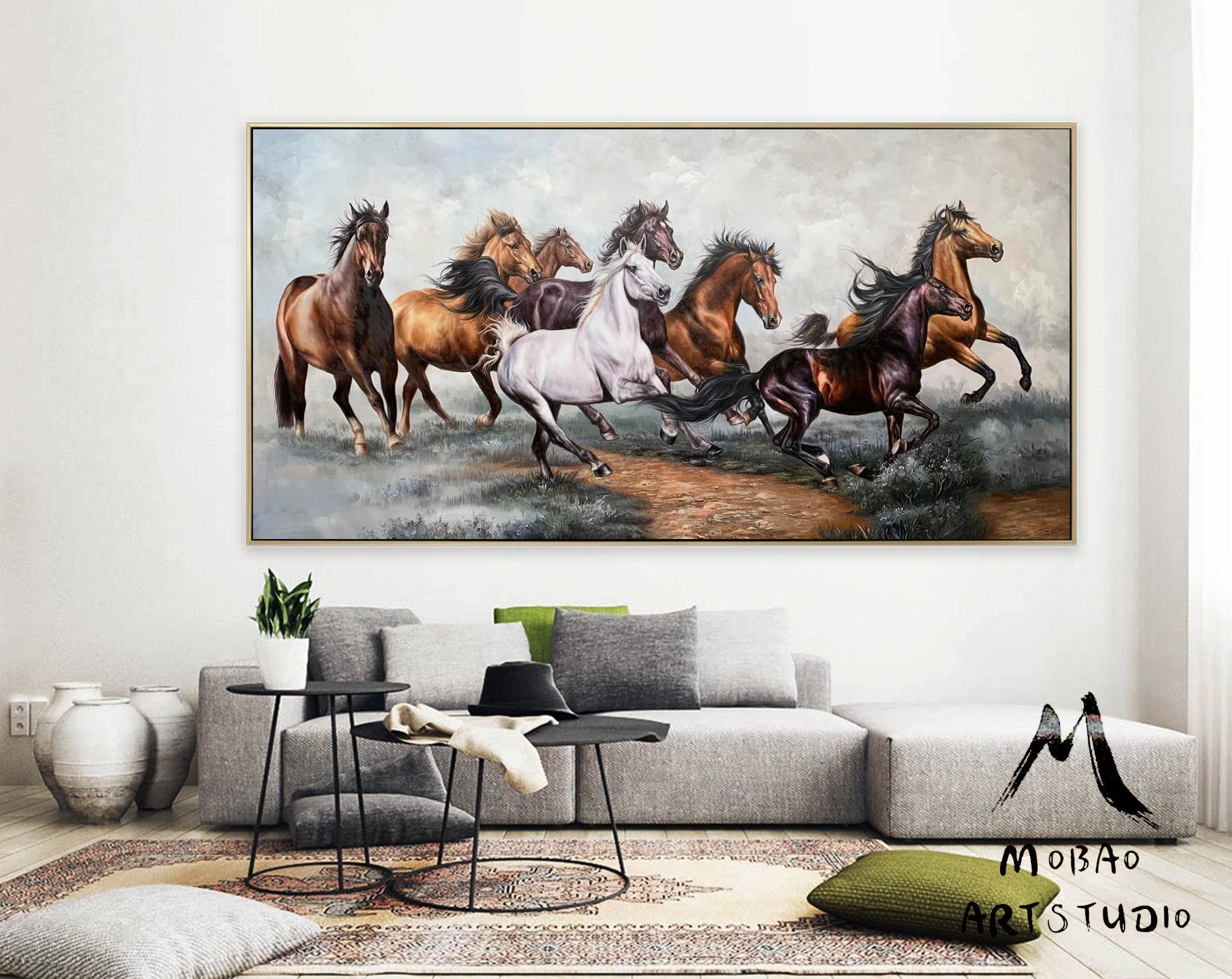 Horse Oil Painting Horse Wall Art Horse Painting Large Canvas Art Horse ...