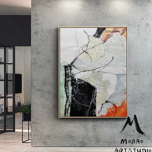 Minimalist Abstract Painting, Abstract Painting, Large Original Abstract Painting,Black Painting Gray Painting, Large Wall shops Canvas Painting