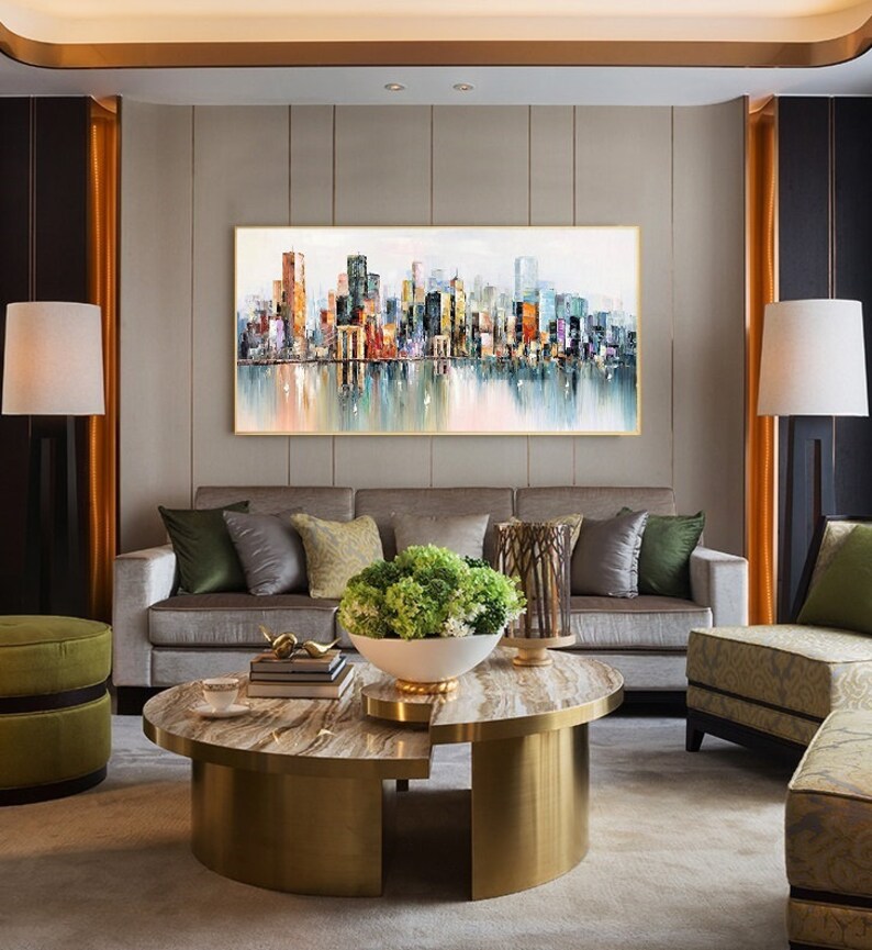Large New York City Landscape painting Large urban art Etsy