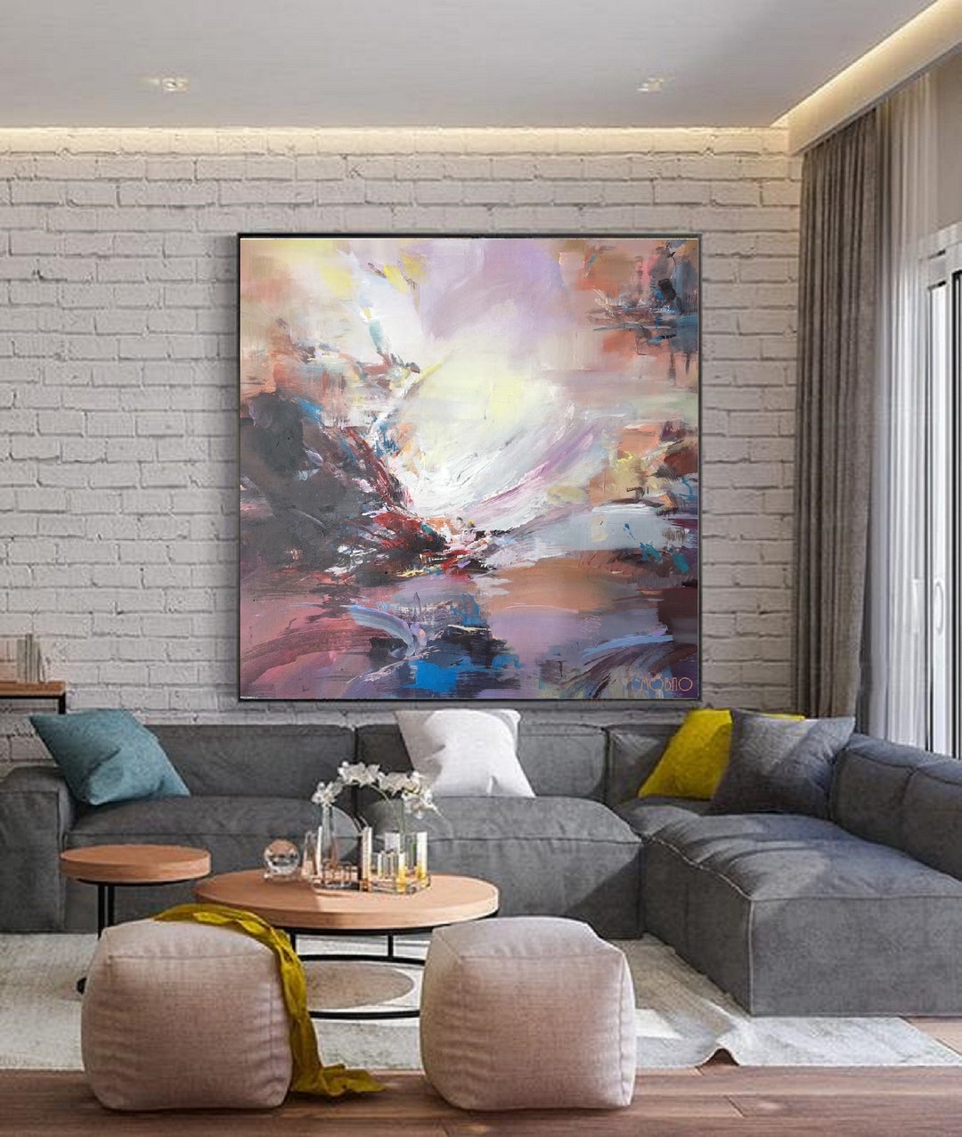 Large Abstract Painting Colorful Abstract Art Etsy