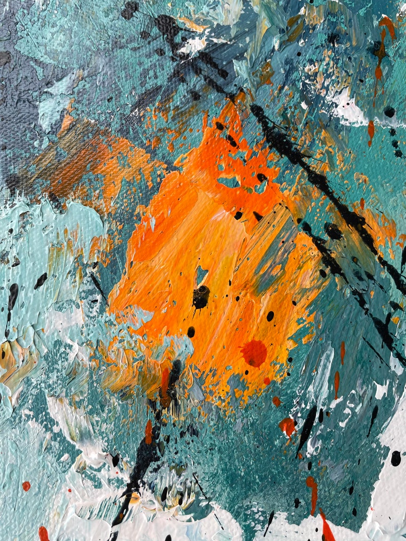 Original Green Abstract Painting Yellow Minimalist Painting Etsy