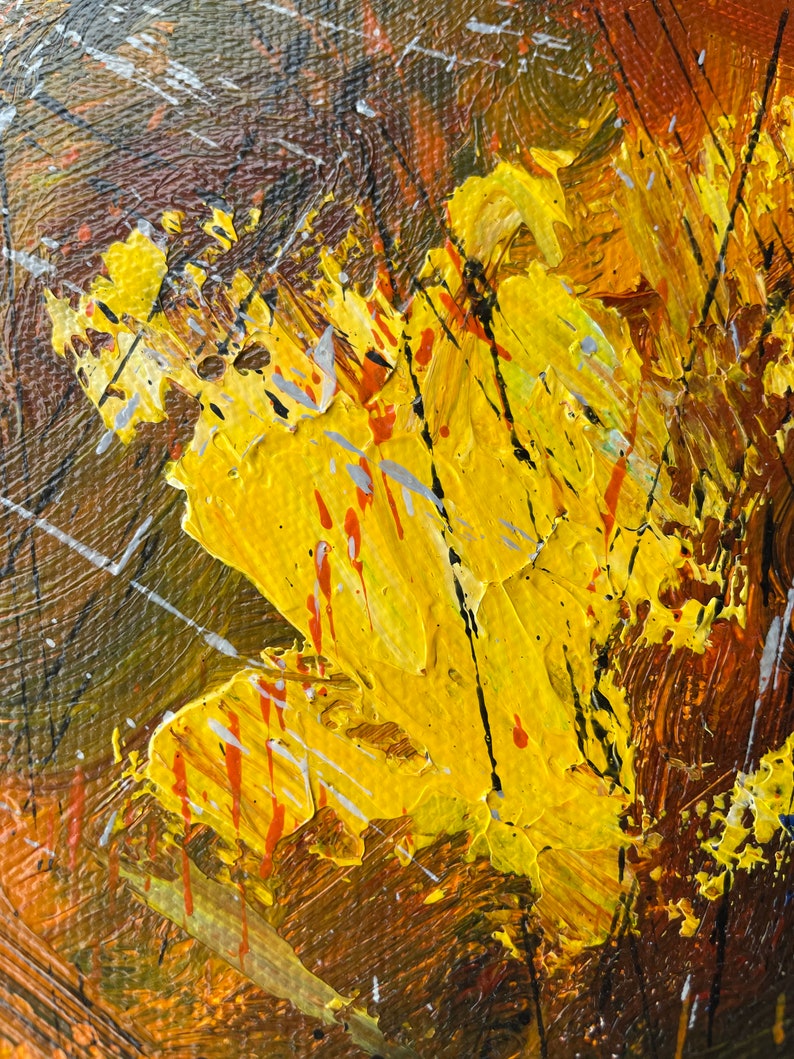 Original Abstract Painting Yellow Minimalist Painting Large Etsy