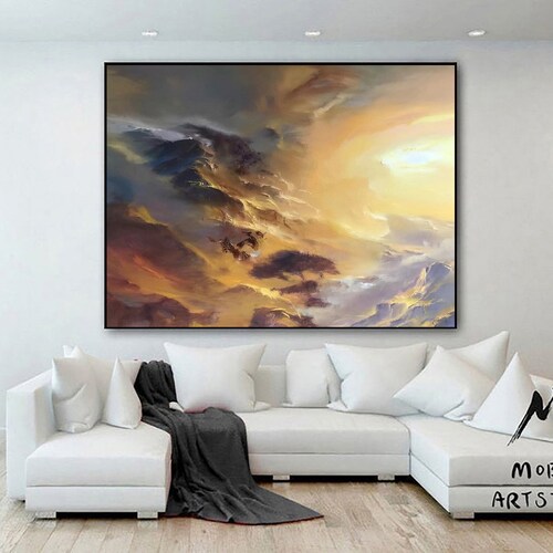 Extra Large Canvas, shops Modern wall art, Large landscape painting on Canvas, Cloud Art, Cloud Painting, Large Cloud wall art,Minimalist painting