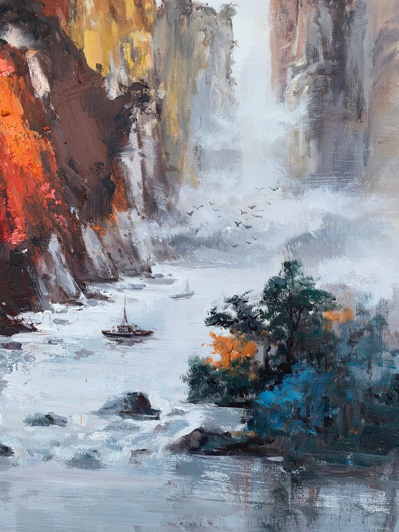 Large Mountain Landscape Painting on Canvassky Oil Etsy