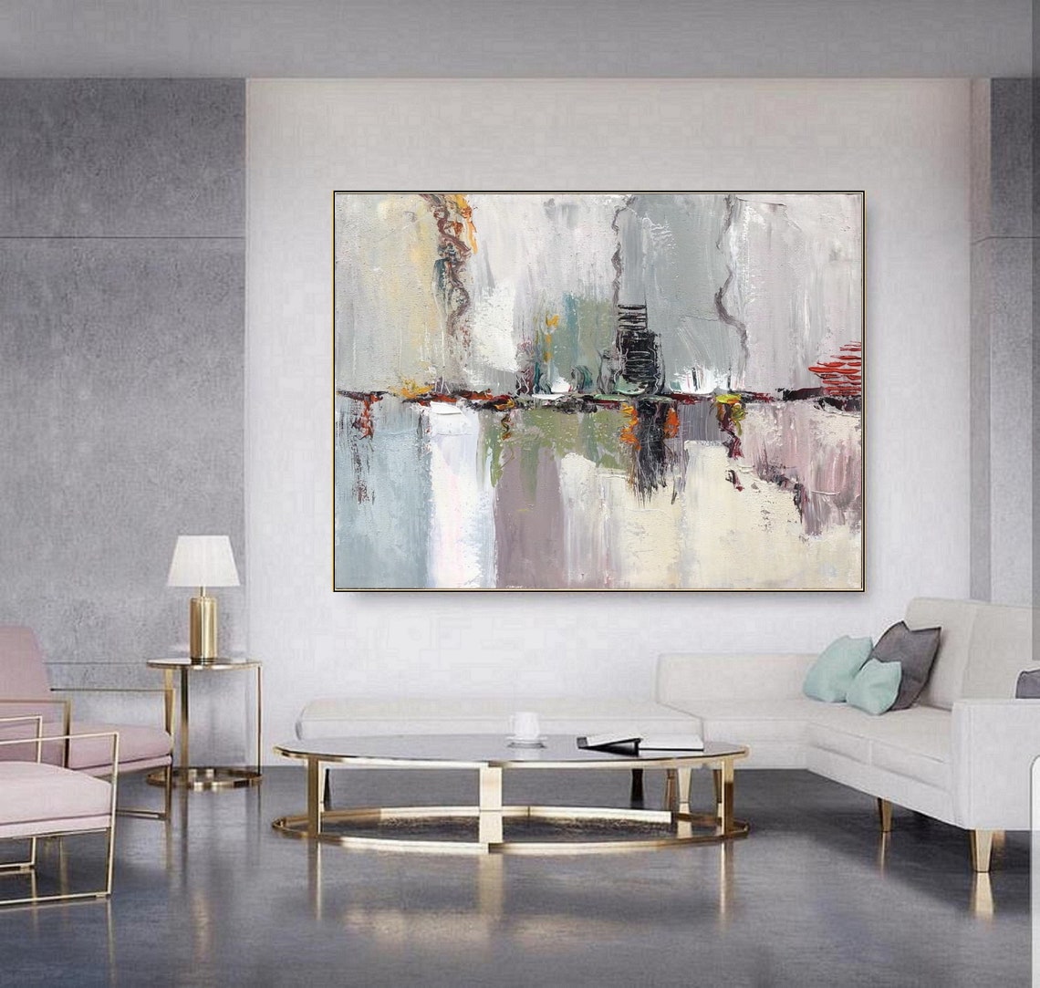 White Texture Abstract Painting Large Abstract Art Original Etsy