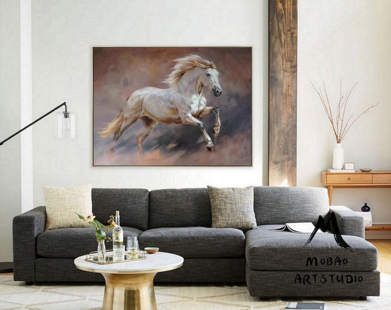Hand Horse Painting Large Canvas Art Horse Decor Horse Ol - Etsy