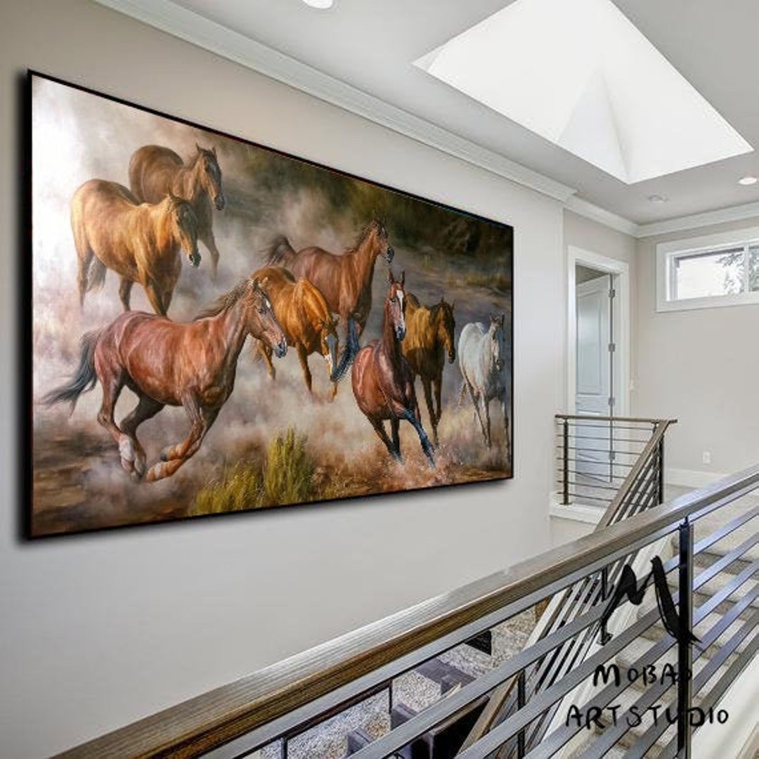 Horse Painting Large Canvas Art Horse Decor Horse Oil Painting Large ...
