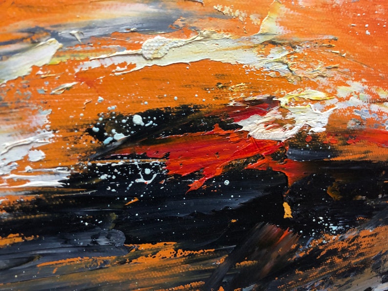 Original Orange Abstract Painting Large Painting Abstract Etsy