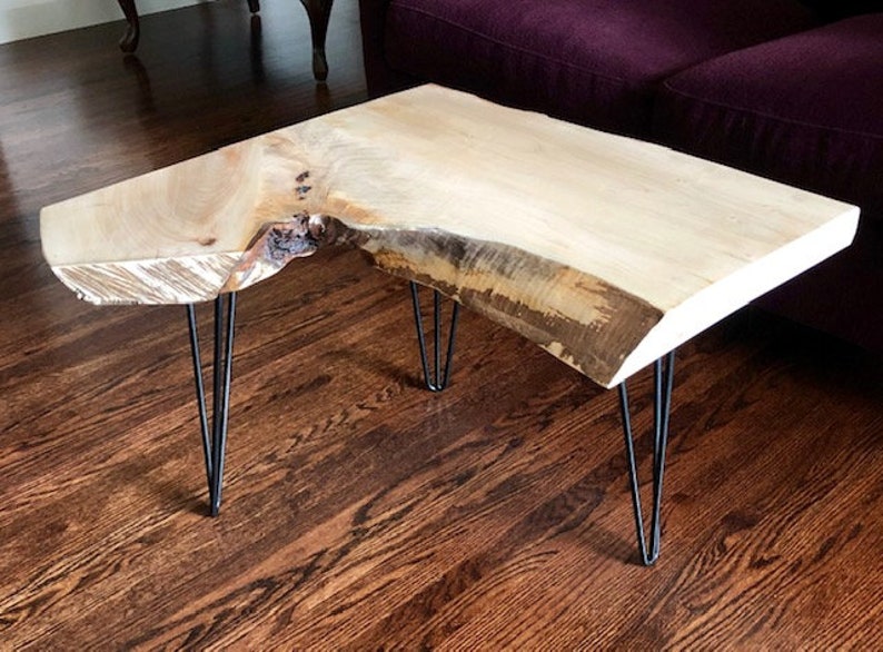 Live Edge Maple Table Hairpin Legs Coffee Table End Table Etsy