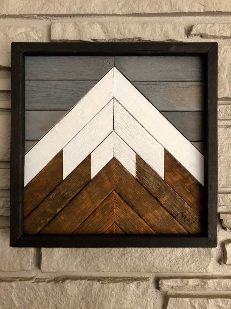 Wood Slat Rustic Mini Mountain Wall Art Wall Hanging Art Etsy