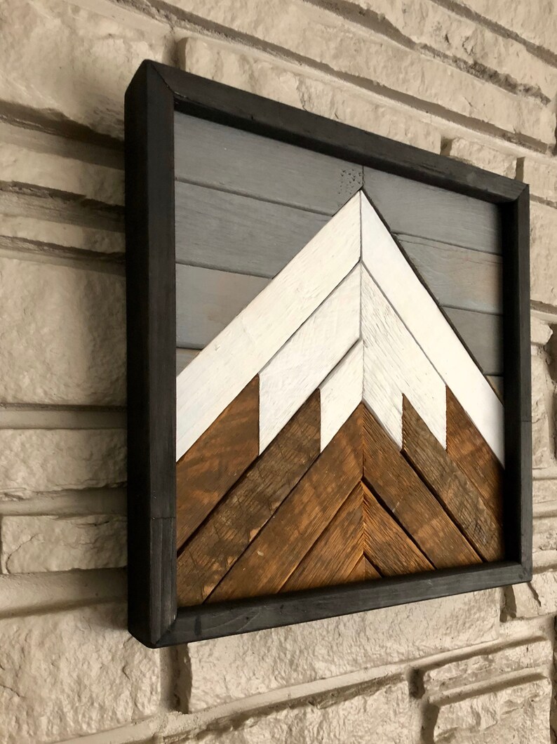 Wood Slat Rustic Mini Mountain Wall Art Wall Hanging Art Etsy