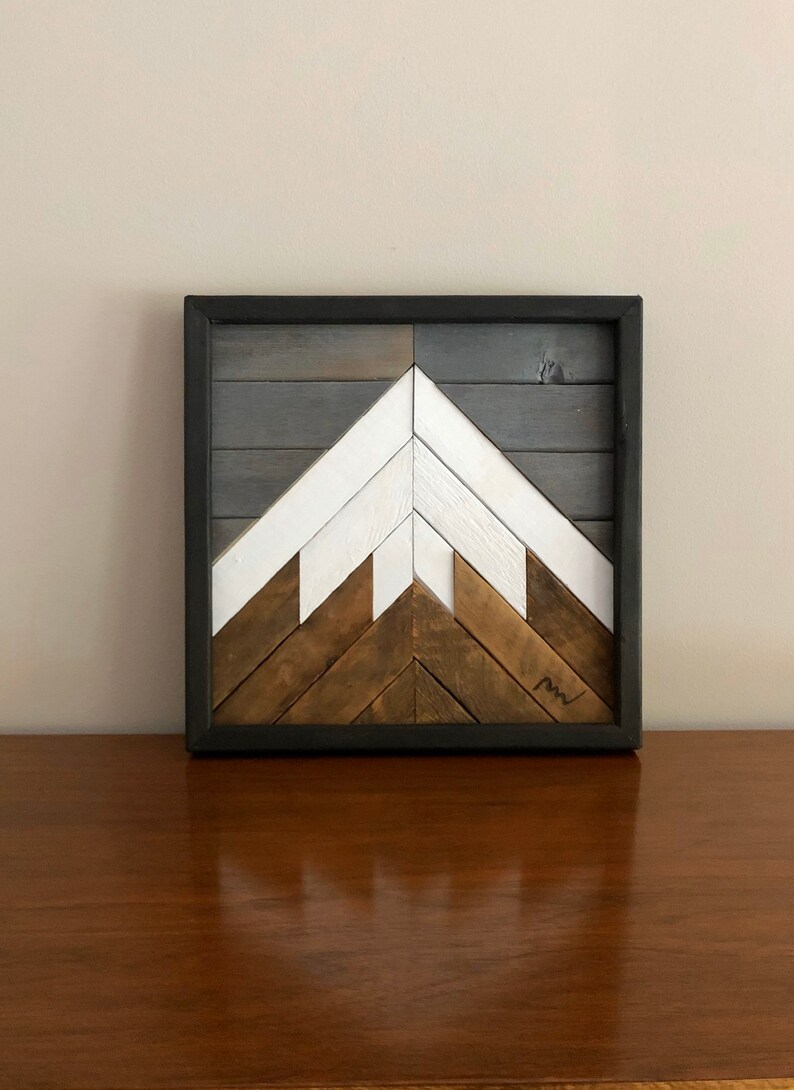 Wood Slat Rustic Mini Mountain Wall Art Wall Hanging Art Etsy
