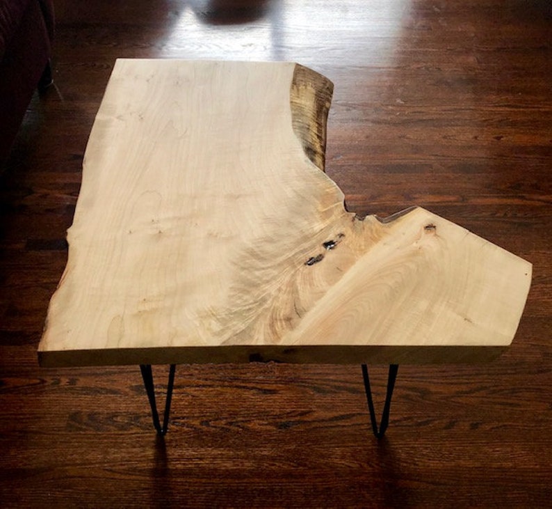 Live Edge Maple Table Hairpin Legs Coffee Table End Table Etsy