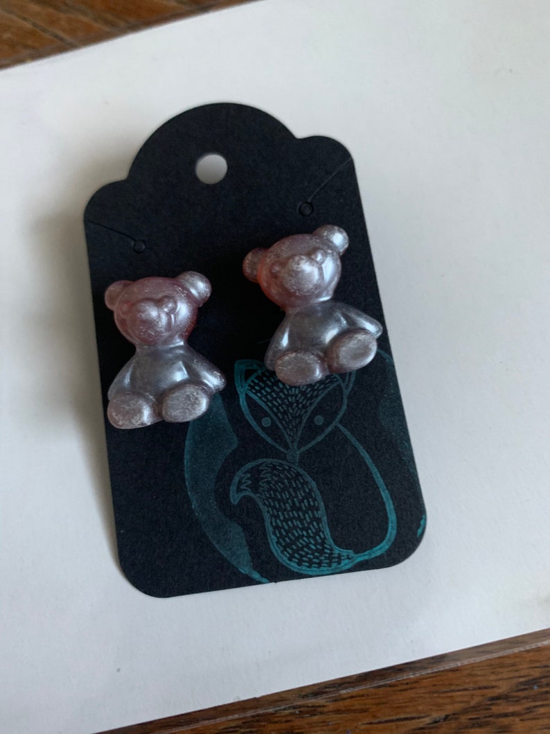 Shimmer bear earrings