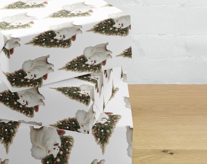 Featured listing image: Festive wrapping  paper sheets for Japanese Spitz Lovers