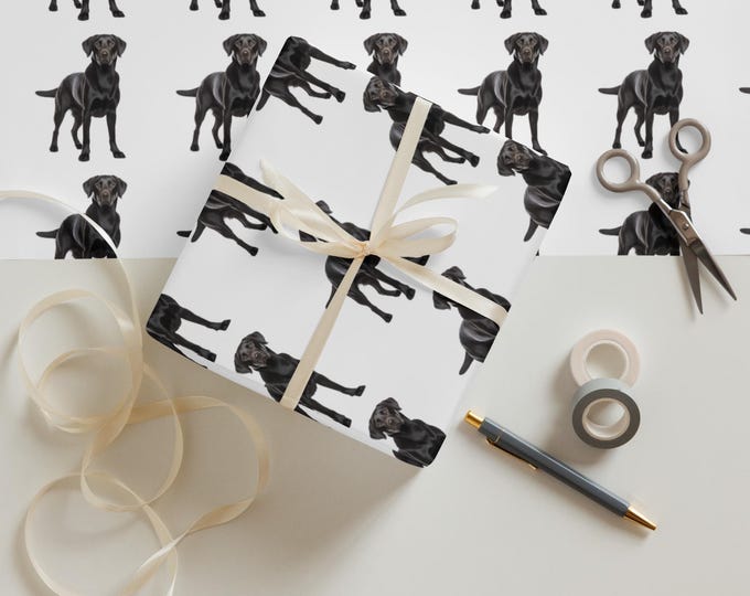 Featured listing image: Labrador Wrapping Paper – Paw-fect Dog Lover Gift Wrap with Cute Labrador Retriever Print for Birthdays, Holidays, and Pet-Themed Presents