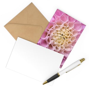 Carte postale fleur rose - Gros plan photographique floral - Carte postale nature, art botanique, carte vierge à offrir ou à collectionner