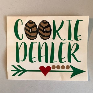 Girl Scout Cookie Dealer Car Window Decal with Heart