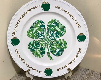 Personalized St. Patrick's Day Charger Plate with Irish Blessing