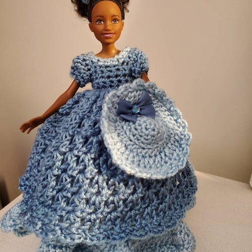 Crochet Doll Toilet Paper Cover: Custom Dress Color