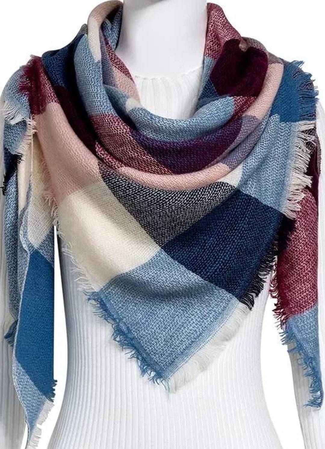 Winter Scarf for Women Scarf Cashmere Warm Plaid Pashmina Etsy