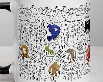 Bigfoot Mug-Alien Mug-Loch Ness Mug-Yeti Mug-Mothman Mug-Kraken Mug-Cryptid Mug-Cryptozoology Mug-Monster Mug-Sci Fi Mug-Paranormal Mug