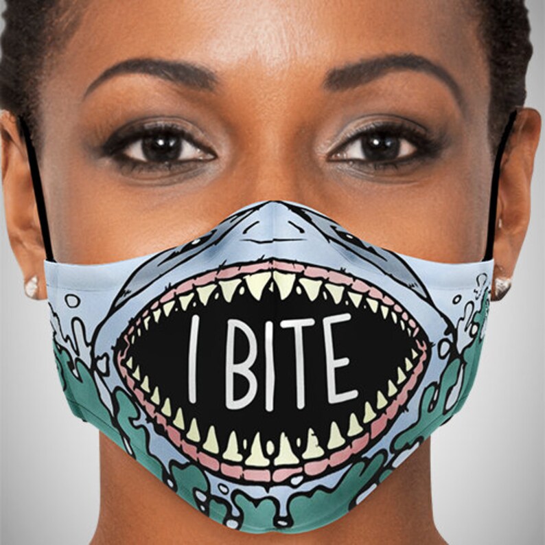 Shark Face MaskI Bite Face MaskAnimal Face MaskCarnivore Etsy
