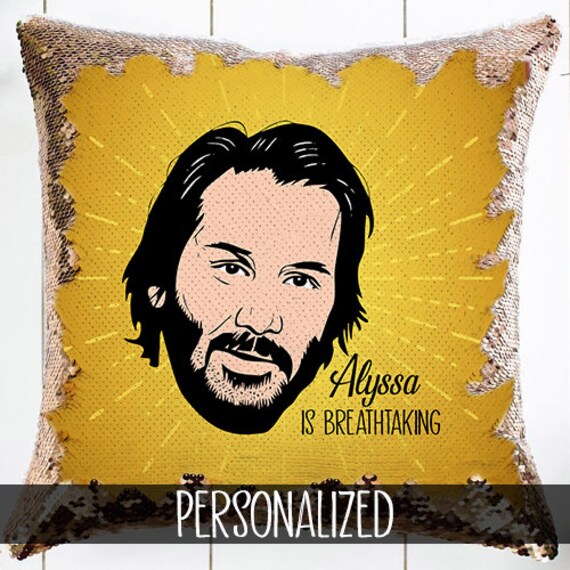 keanu reeves sequin pillow