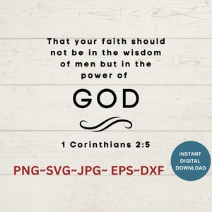 1 Corinthians 2:5 SVG, That Your Faith Should Not Be SVG, New King James Scripture PNG, Bible Verse Instant Download, Faith Scripture