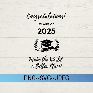 Abschluss 2025 SVG, Machen Sie die Welt zu einem besseren Ort svg, Klasse von 2025 Abschluss svg, machen Sie die Welt zu einem besseren Ort Png, Abitur