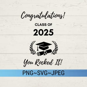 Abschlussfeier 2025 SVG, Glückwünsche Sie haben es gerockt SVG, Klasse von 2025 Abschlussfeier SVG, Sie haben es geschaukelt Png, College-Grad-Svg, Abitur