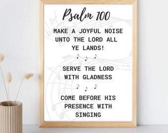 Make A Joyful Noise  Digital Print Wall Art, Scripture Digital Wall Art, Printable Wall Art Decor, Christian Printable Art, Psalm 100
