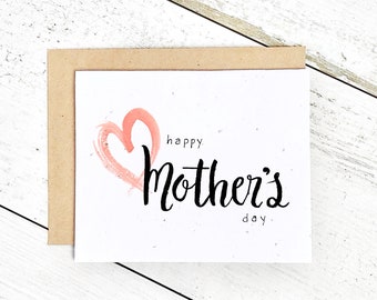 Mother’s Day Plantable Card. Biodegradable. Seed Paper. Handmade Card. Eco-friendly Card