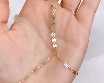 Finger chain, gold filled, 14k gold filled chain bracelet,