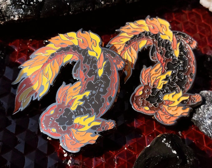 Fantastic Flames Ember Salamander Enamel Pin