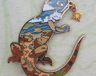 Sunshine Beardie: Wild Sky Version 2 Enamel Pin