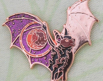Bloodmoon Bat: Wild Sky Version 2 Enamel Pin