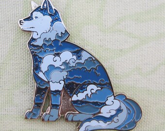 Cloud Wolf: Wild Sky Version 2 Enamel Pin