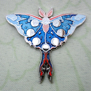 Lunar Moth: Wild Sky Version 2 Enamel Pin