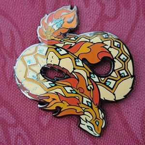 Serpent of Flames Enamel Pin: Fantastic Flames